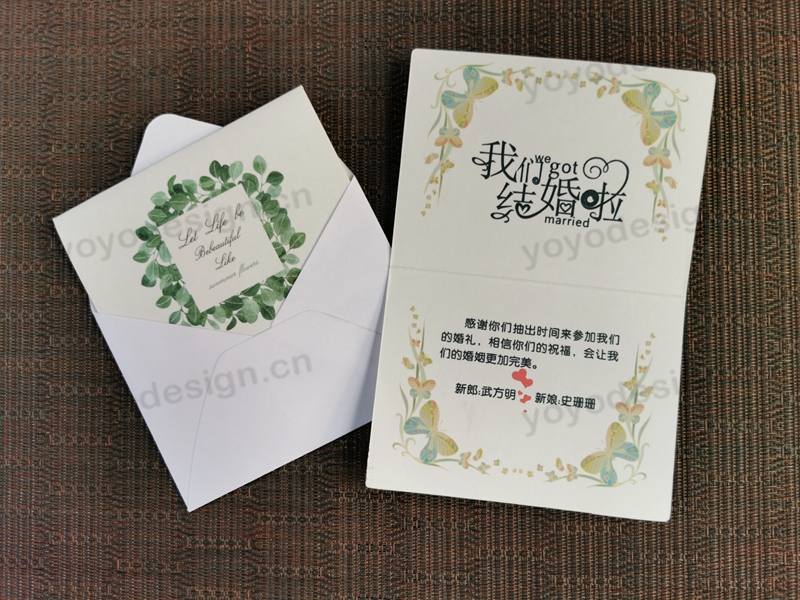 某客户定制的婚礼邀请卡