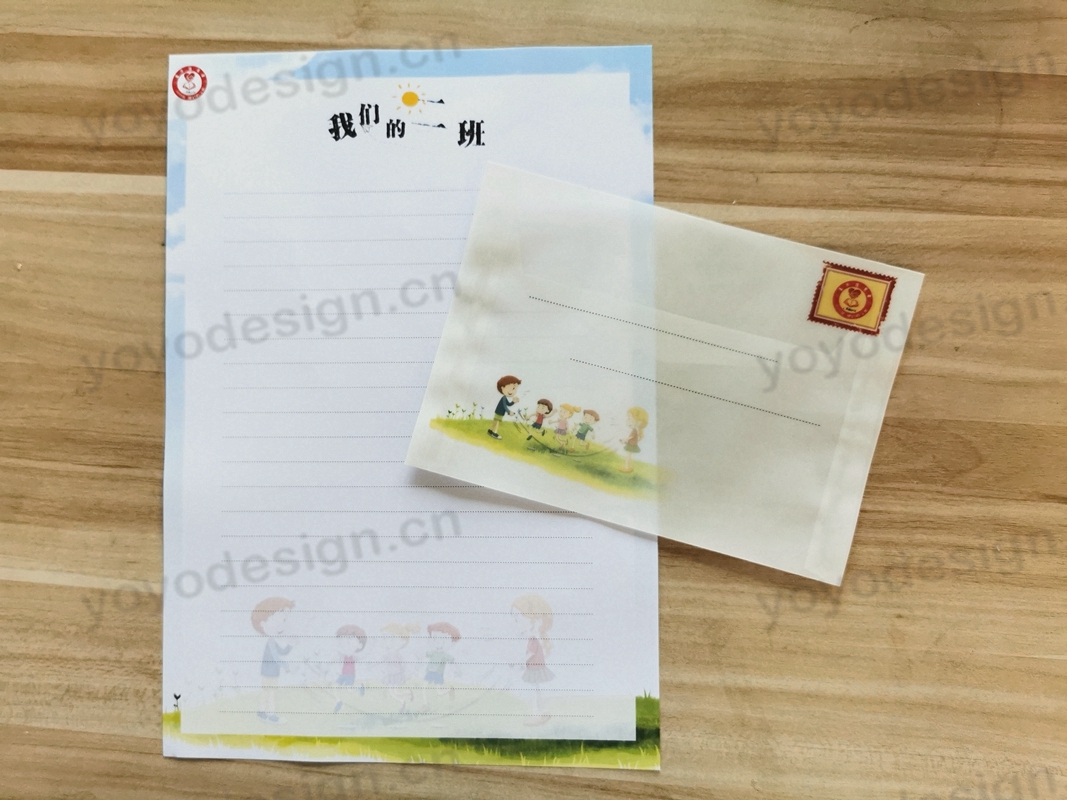 某学校定制的毕业信封信纸套装